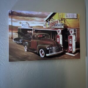 The Spring Shop Red & Brown Retro Truck Diner Canvas Wall Art